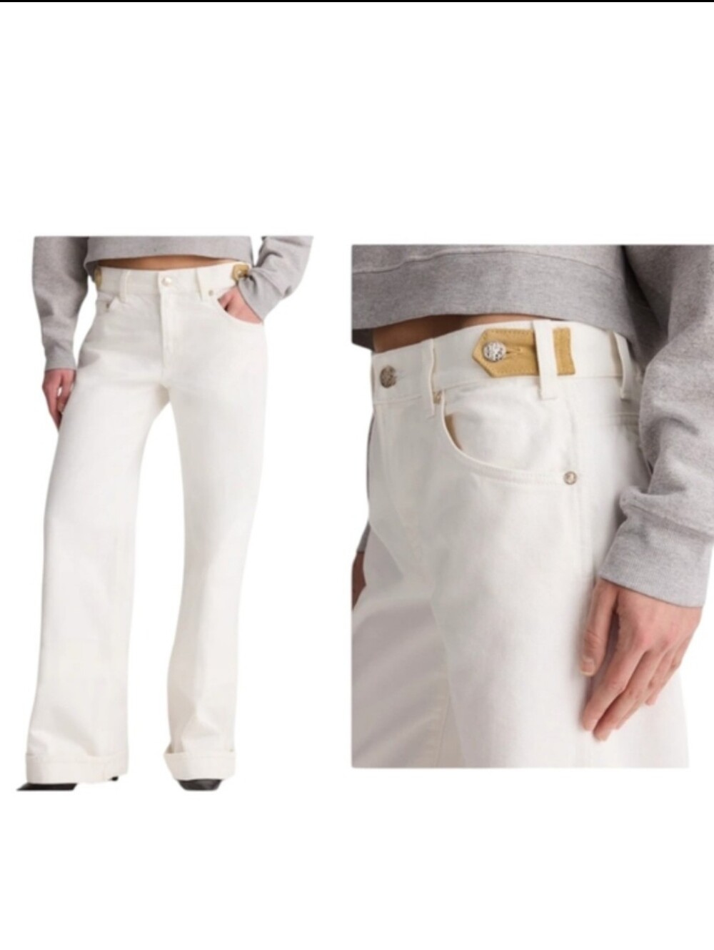 NWT Madewell X Benjamin Talley Smith Coolidge Low-Rise Wide-Leg Jean White 30